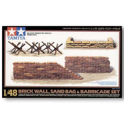 BRICK WALL/SAND BAG/BARRICADE - 1/48 SCALE - TAMIYA 32508